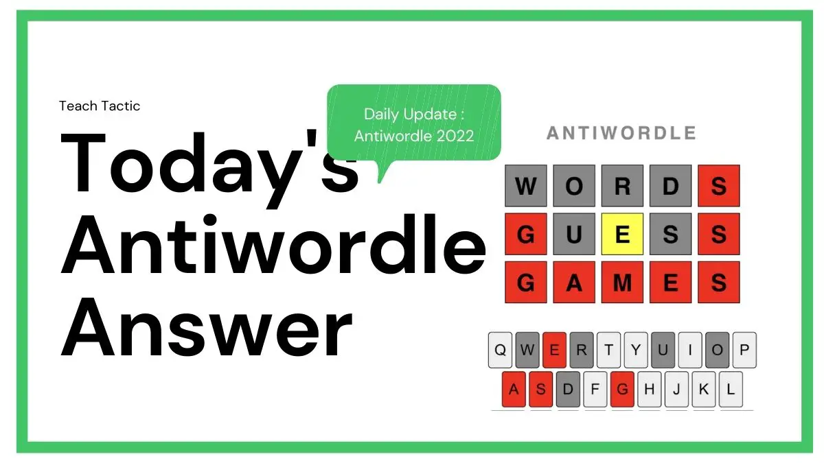 Today's anti wordle Answer | Daily Update : Antiwordle 2022